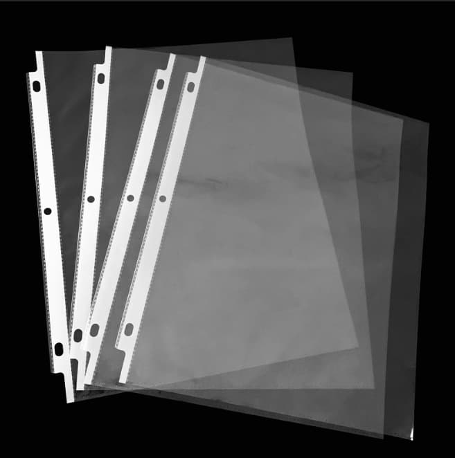 3-Hole A4 File Pockets Transparent Document Holders PP Material Inner Pages Loose-leaf File Protection Sleeves