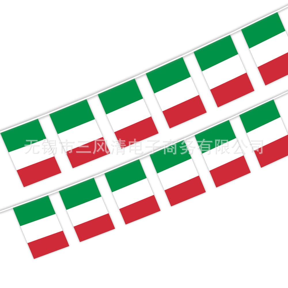 Manufacturer Hot Selling Decorative Outdoor String Flags 14*21cm Italian Hanging Flags String Flags Multi-National String Flags Wholesale