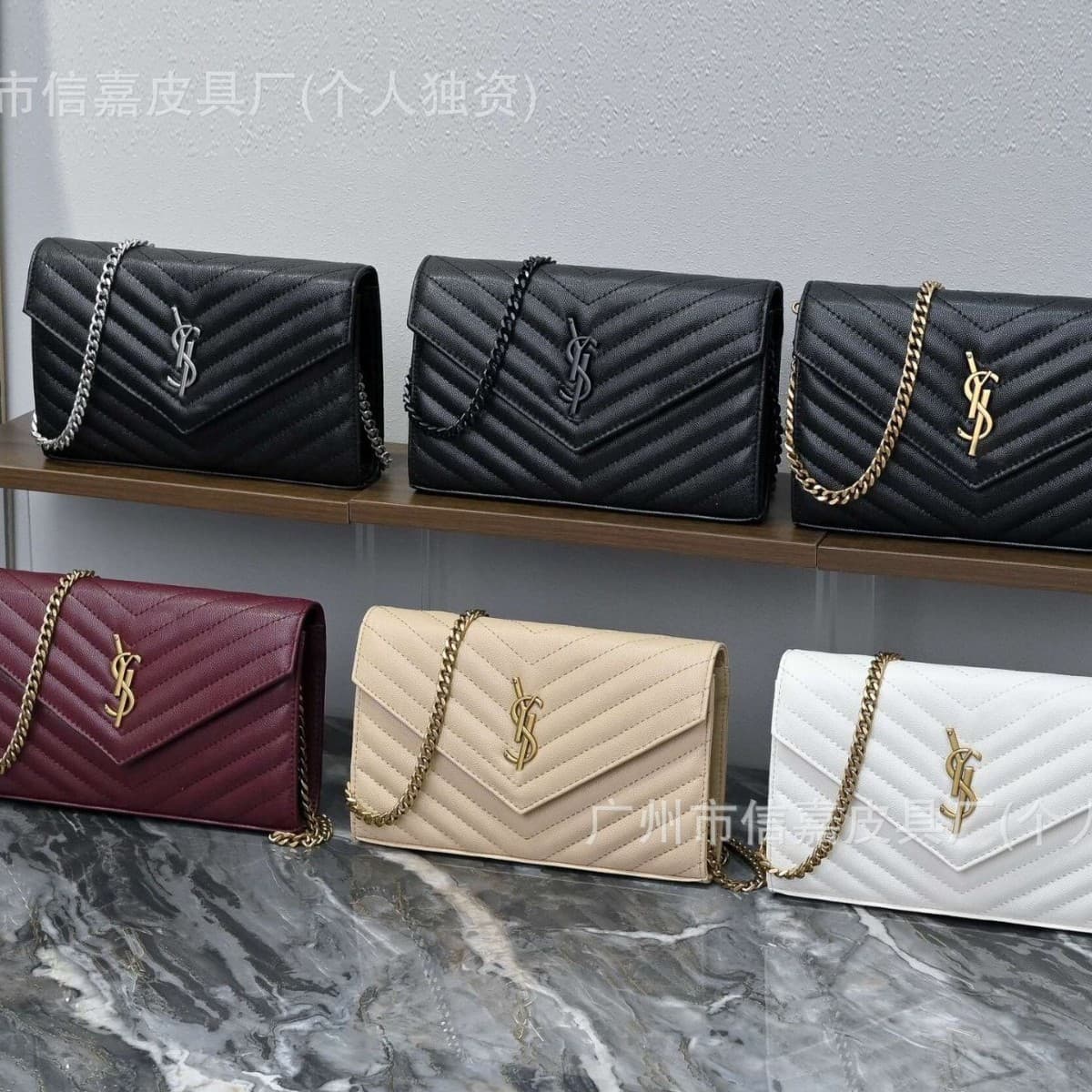 Export Envelope Bag YSL Caviar Leather Chain Shoulder Bag Chic Versatile Crossbody Bag Spring