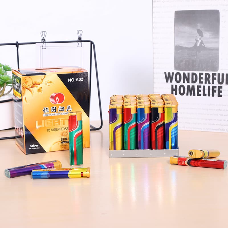 Shaodong Hengtu manufacturer wholesales Hengtu A02 direct blue flame windproof lighter and refillable lighter