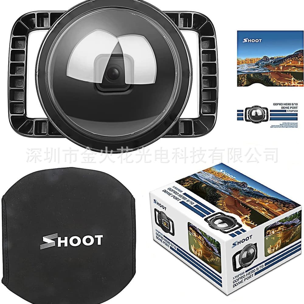 Diving Mask Compatible with GoPro Camera Hero 10/9 Spherical Waterproof Lens Split Lens Underwater Photography Fisheye Cover