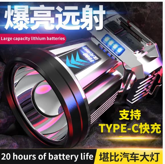 Cross-border headlamp with strong field light, long-lasting lithium battery, induction, waterproof, LED spotlight for fishing, rechargeable