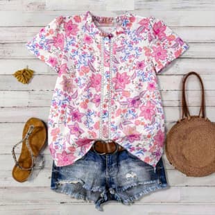 2026 New European American Style Print Shirt Women Long Sleeve Loose Vintage Floral Design Top