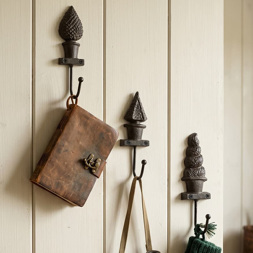 American Country Creative Abstract Bonsai Cast Iron Craft Hook Decoration Villa Door Coffee Home Balcony Hanging Decoration