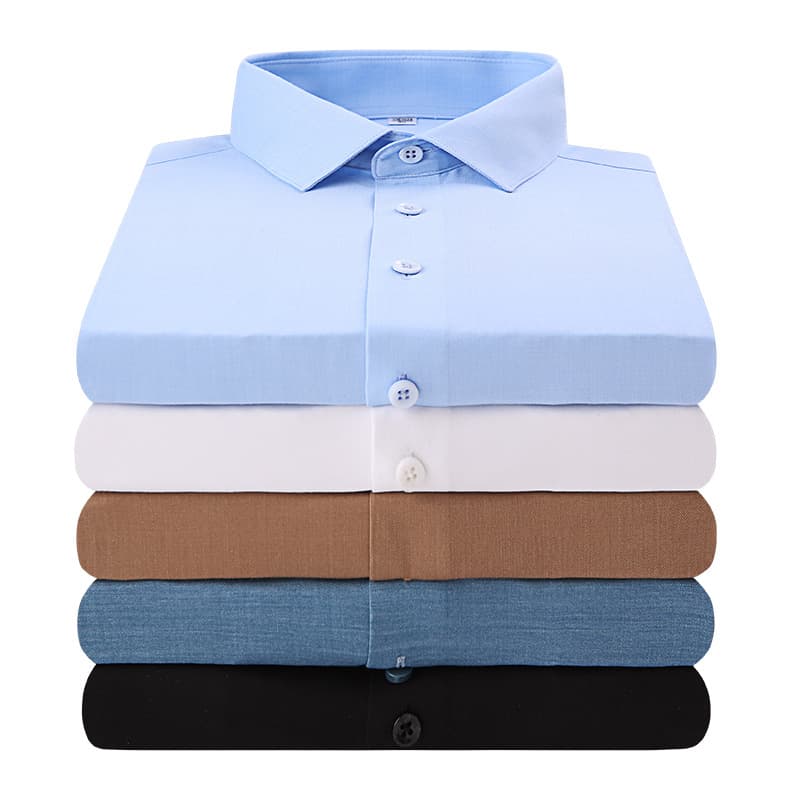 Bamboo Fiber Men's Short Sleeve Shirt, Slim Fit, Wrinkle-Free, Business Formal, Professional Work Uniform, White, Summer Versatile