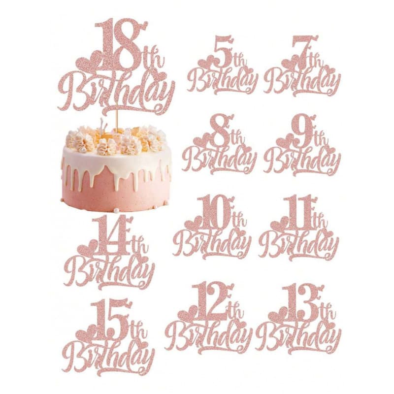 M 55353 Age Theme Cake Topper for Cross-Border Trade