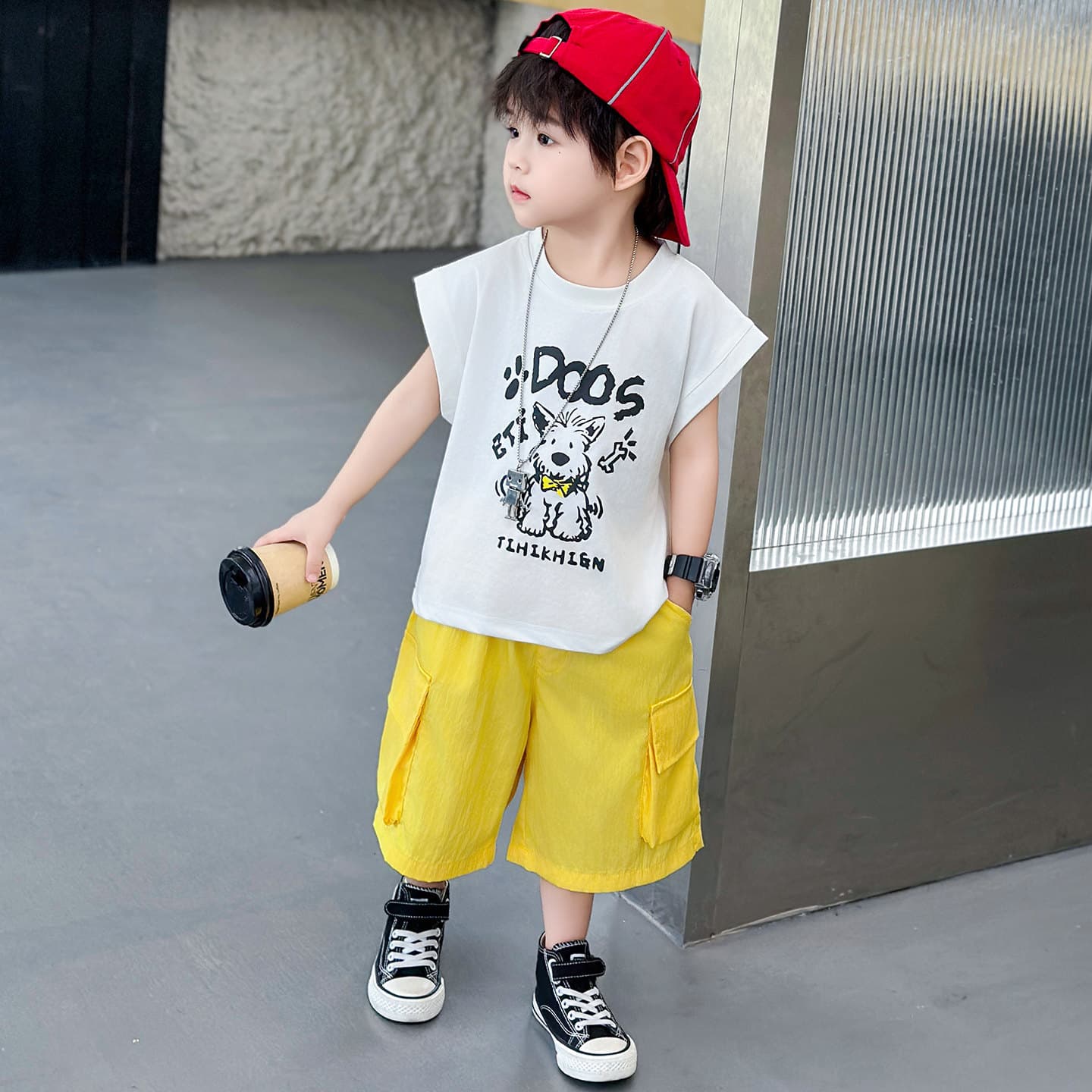 Boys Thin Sleeveless Vest Suit Summer 2026 New Cool Little Boy Summer Clothes Baby Sports Two-Piece Set