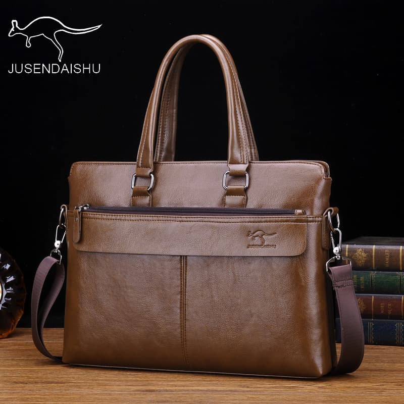 Jusen Kangaroo Men's Horizontal Briefcase Business Bag Crossbody Shoulder Bag Dropshipping