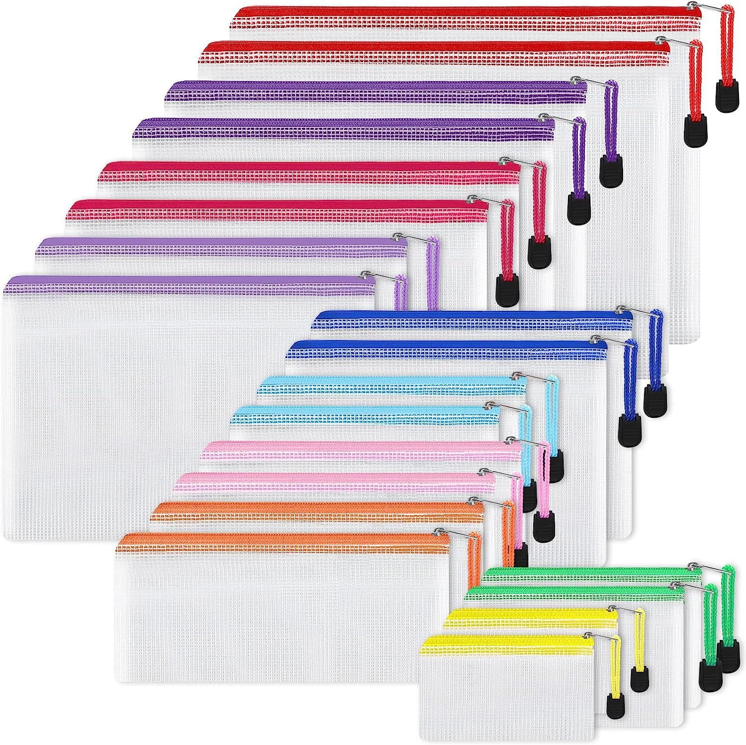 Transparent Large Capacity Thickened Pvc Storage Bag Grid Zipper Waterproof Factory Direct Office File Bag