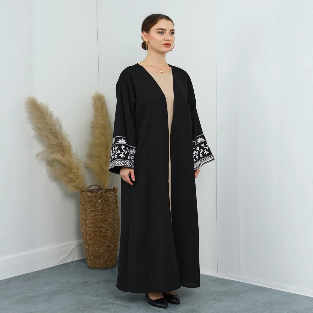 F472 Women's Cross-Border Embroidery Loose Plus Size Cardigan Long Dress Fashion Outerwear Embroidered Cardigan Long Dress