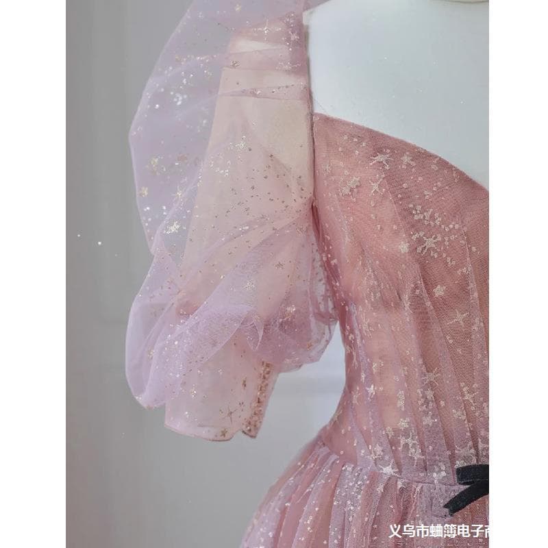 Banquet Evening Gown Hostess Niche Light Luxury High-End Premium Texture Pink Bridesmaid Dress Toasting Dress Summer Women
