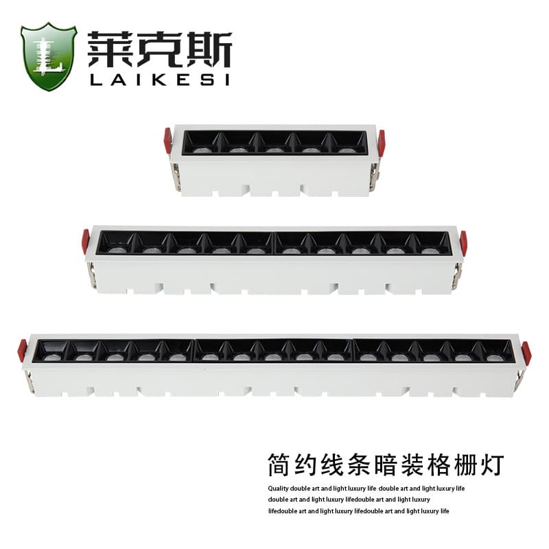 Recessed LED Grille Linear Light Long Strip Downlight Home Corridor Living Room Ceiling Lamp Mainless Lighting