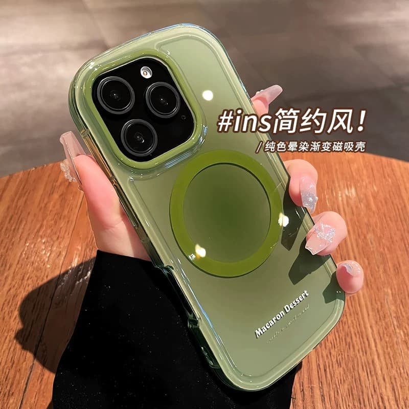 Ombre Gradient Magnetic Case for iPhone 16 Pro, iPhone 17 Pro Max New Style 15 Oval Air Cushion