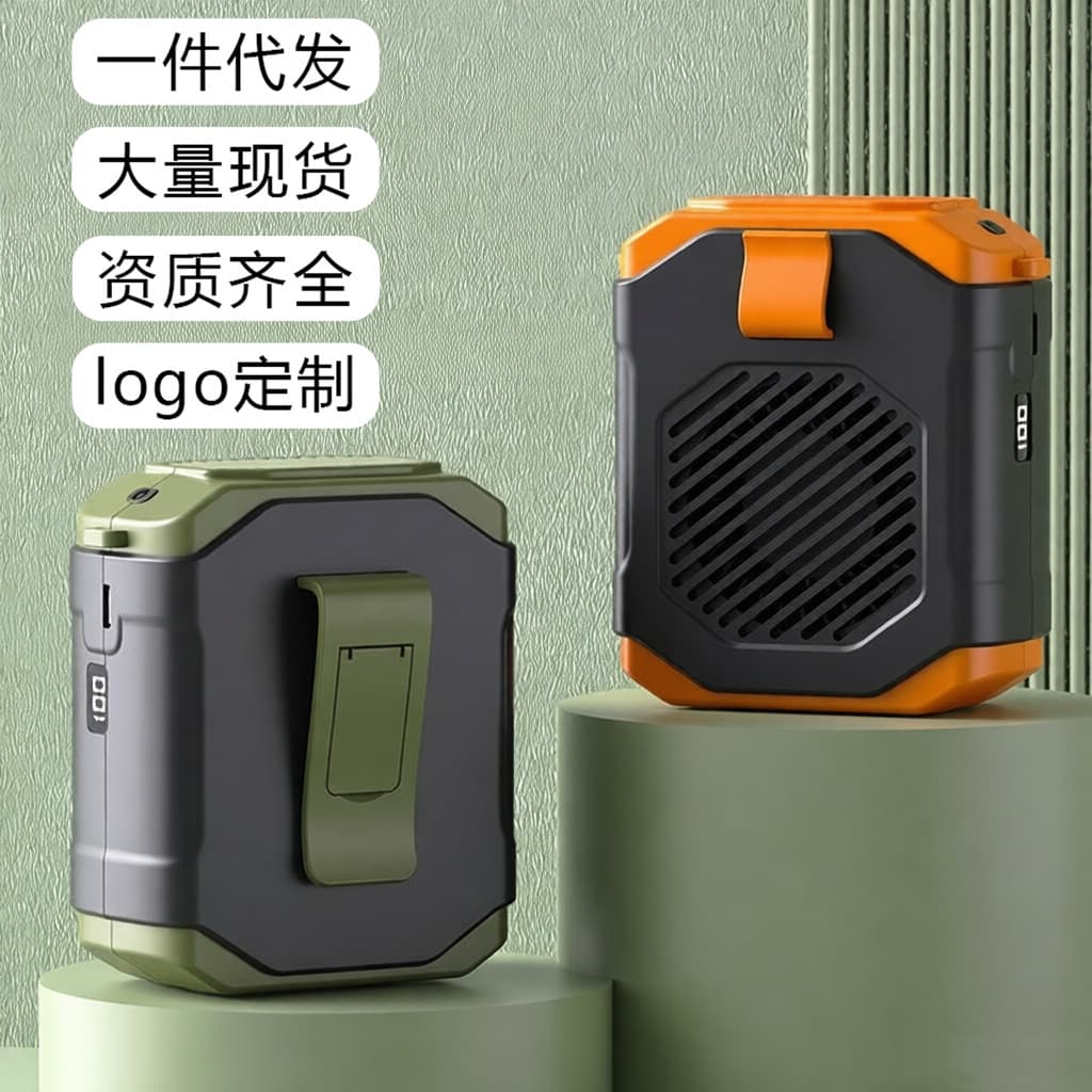 2025 New Portable Mini Hanging Waist Fan USB Charging Outdoor Handheld Desktop Fan Plastic Material from Mainland China