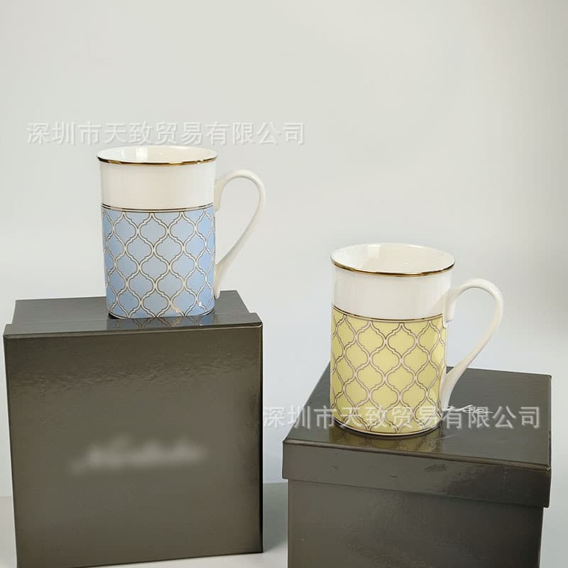 European Bone China Mug Home Tea Cup Exquisite Coffee Cup Couple Water Cup Light Luxury Wedding Souvenir Gift