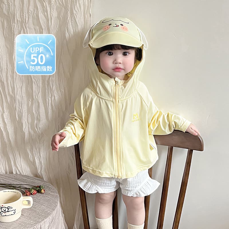 2025 Summer Sun Protection Clothing, UV Protection Baby Jacket, Cartoon Girl's 5208 Hooded Sun Protection Clothing, Thin Ice Silk Style