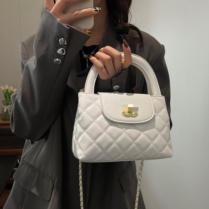 Tweed Style Bag Women's Handbag New 2025 Winter Fashion Quilted Chain Bag Simple and Versatile Shoulder Bag