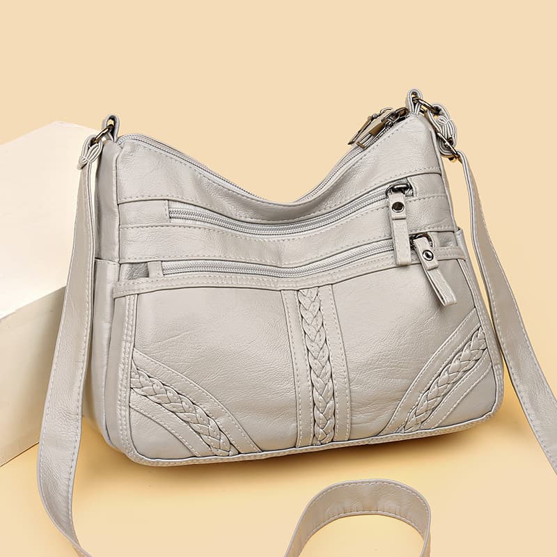 Korean-style Multi-layer Handbag for Women 2026 New Soft Leather Crossbody Bag Large Capacity Versatile Middle-aged Women's Shoulder Bag Mother's Bag