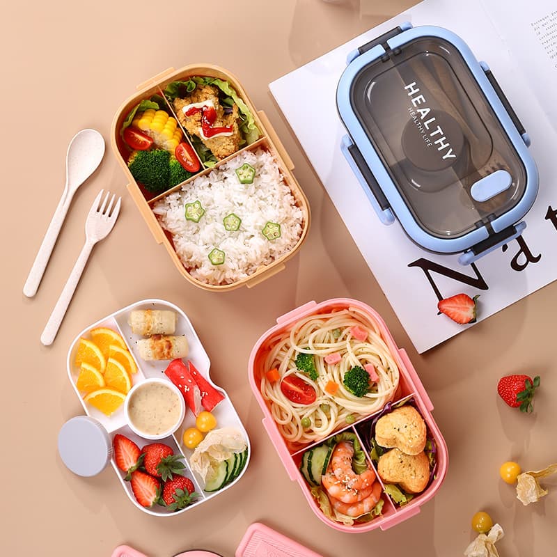 Large Capacity Children's Lunch Box Sealed Leakproof Portable Meal Box for Outdoor Picnic Plastic Food Preservation Box