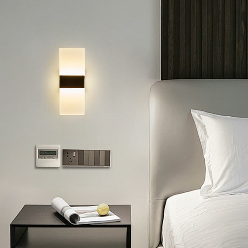 Wholesale creative simple bedroom living room restaurant hotel study corridor aisle bedside LED acrylic wall lamp