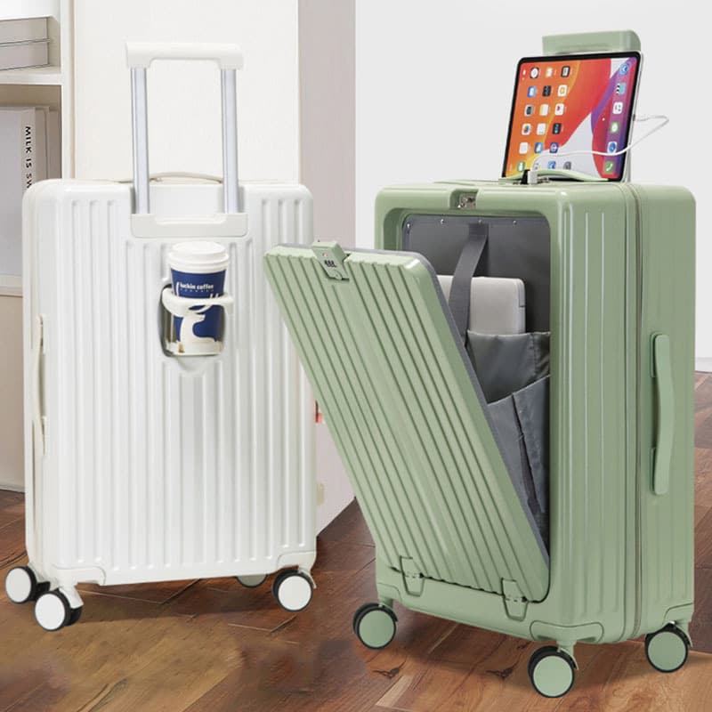 Front Opening Luggage 24 Inch Pull Rod Travel Suitcase 26 Inch Men Universal Wheel Silent Password Box ABS PC Material Waterproof Wear-resistant