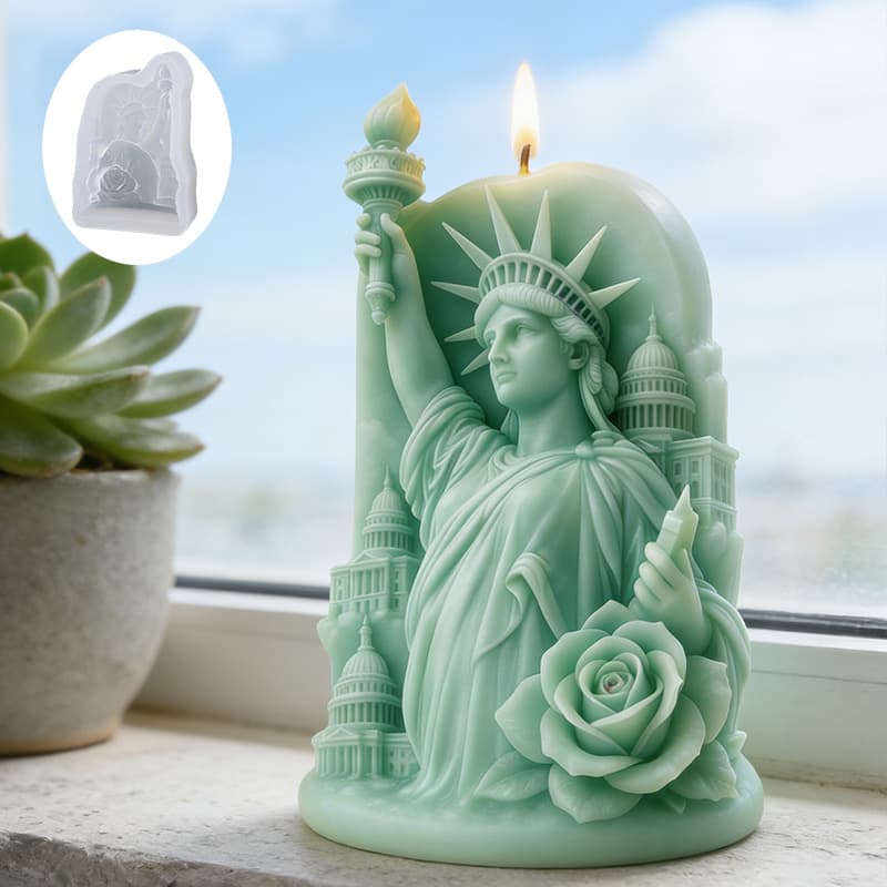 Sanxin 3D Relief Statue of Liberty Candle Silicone Mold DIY Resin Mold Aromatherapy Candle Plaster Mold