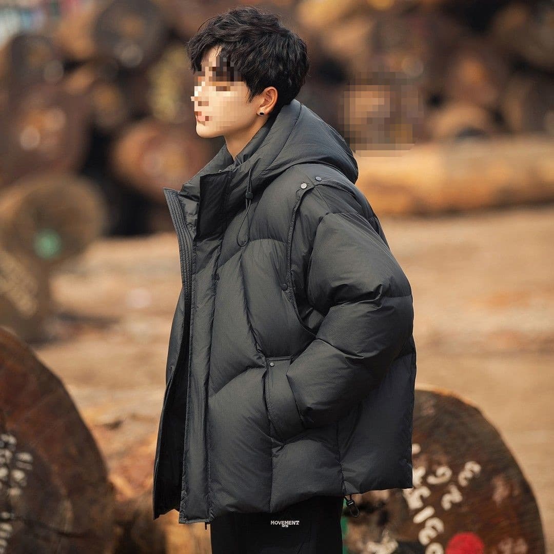 Men's Thickened 2025 Winter New Puffer Short Hooded Down Jacket Warm Coat White Duck Down