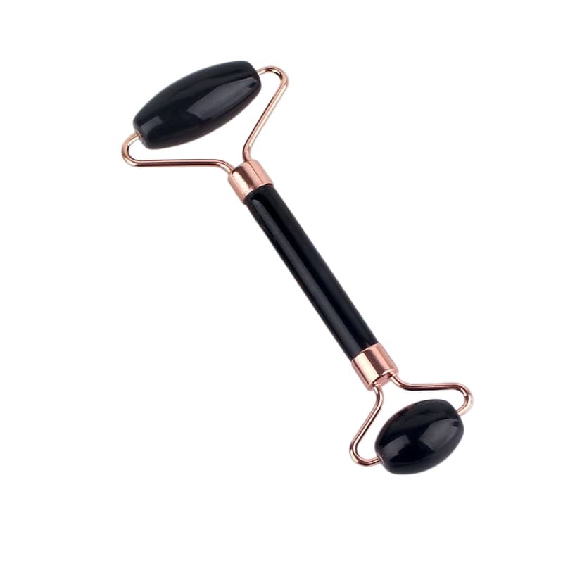 Heart-Shaped Pink Crystal Roller Massager Pink Crystal Heart Gua Sha Board Facial Beauty Tool Dual-Head Roller Massager