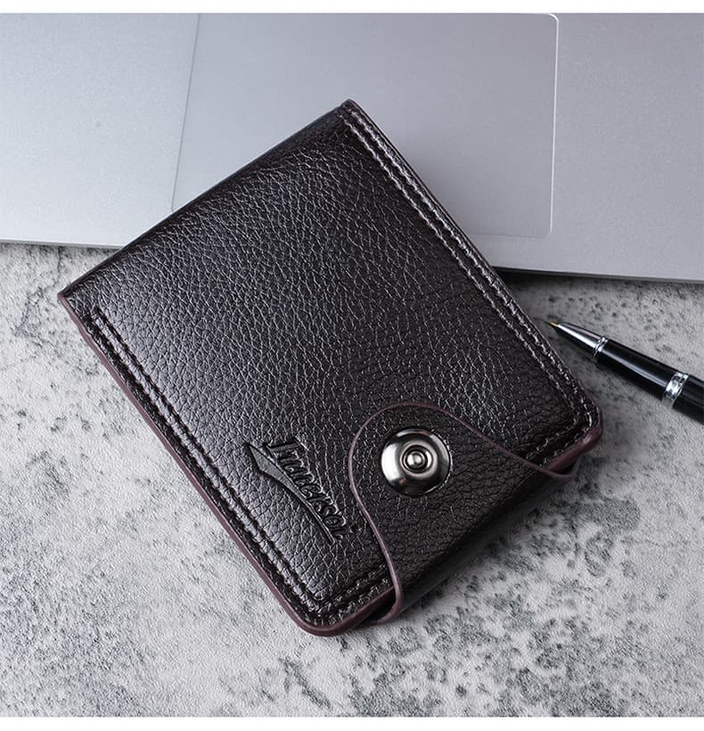 Factory Wholesale Men's Wallet Casual Youth Buckle Coin Purse Multifunctional Multi-Slot Card Holder Card Case