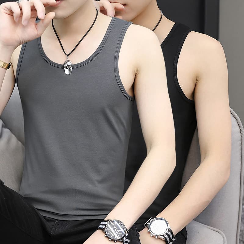 Summer Vest for Young Men, Tight Stretch Sports Base Layer, Men's Sleeveless Tank Top, Breathable Undershirt