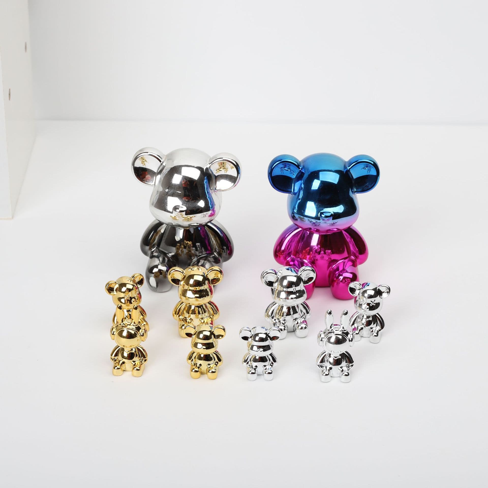 High-Aesthetic Creative Home Lighting Luxury Bear Ornaments Candy Box Tissue Box Decorative Plastic Lid Knob Accessories