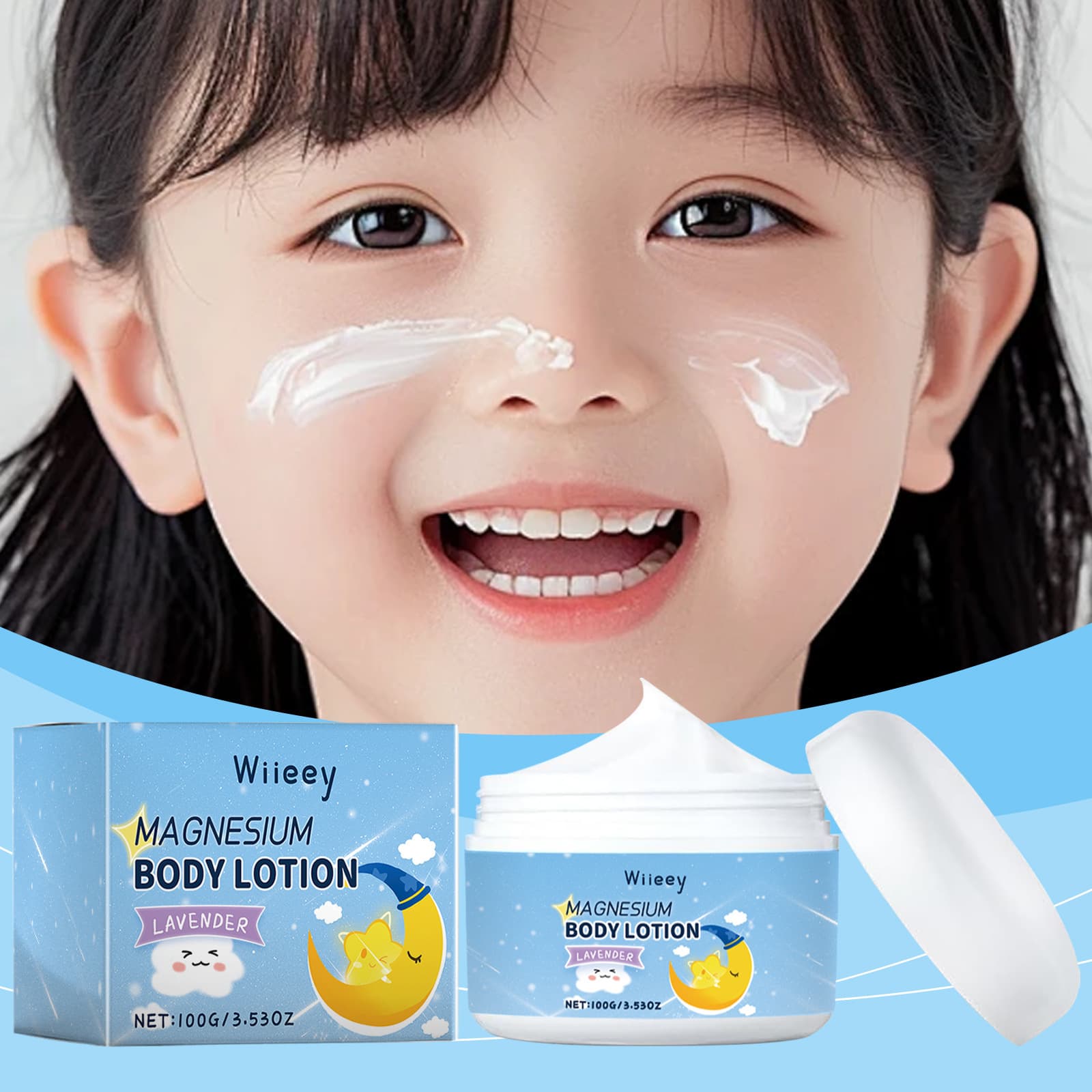 WIIEEY Magnesium Body Cream for Kids, Magnesium-Infused to Hydrate, Nourish, and Gently Protect Skin