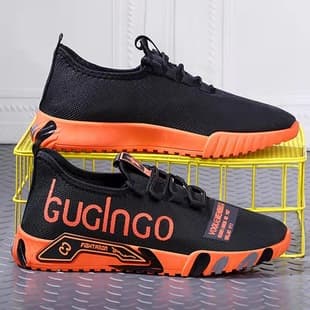 Spring New Knit Men's Shoes, Korean Trend Casual Shoes, Breathable Mesh Sports Shoes, Comfortable Lightweight Shoes for Men