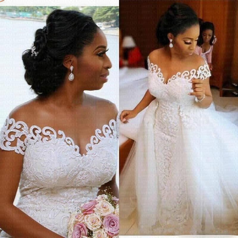 2026 New African Mermaid Wedding Shoulder Strap Lace Applique Plus Size Fashion Niche Travel Light Wedding Dress
