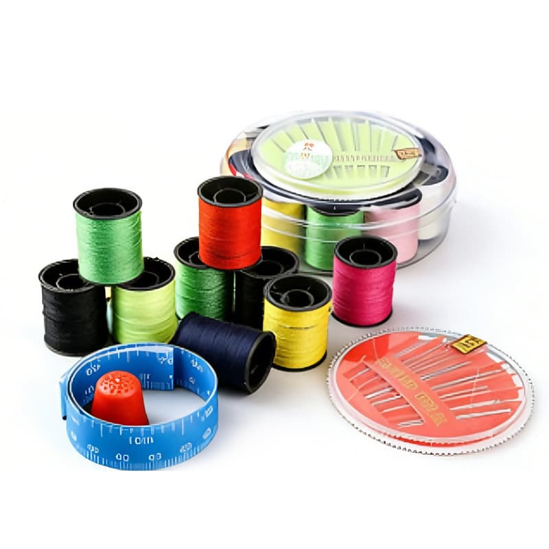 Creative Round 9-Color Thread Set Household Portable Storage Sewing Box Cross Stitch Cutting Sewing Tools Wholesale