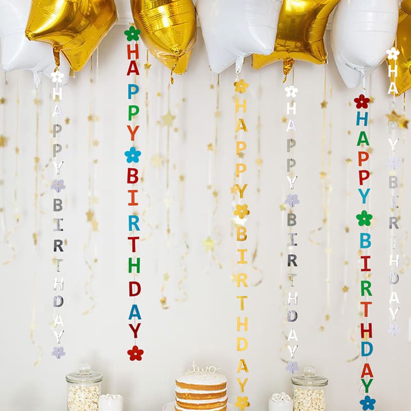 Happy Birthday Letter Banner for Baby's First Birthday and Adult Party Decorations