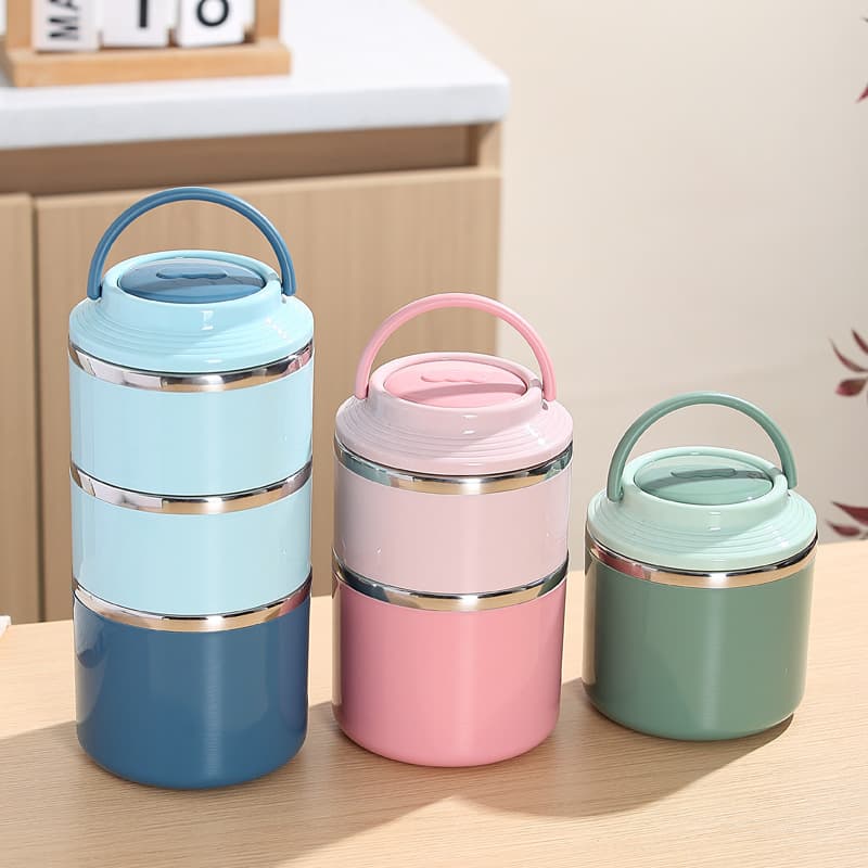 Compact Insulated Food and Soup Container for Office Workers - Small Thermal Cup with Bag for Porridge and Breakfast
