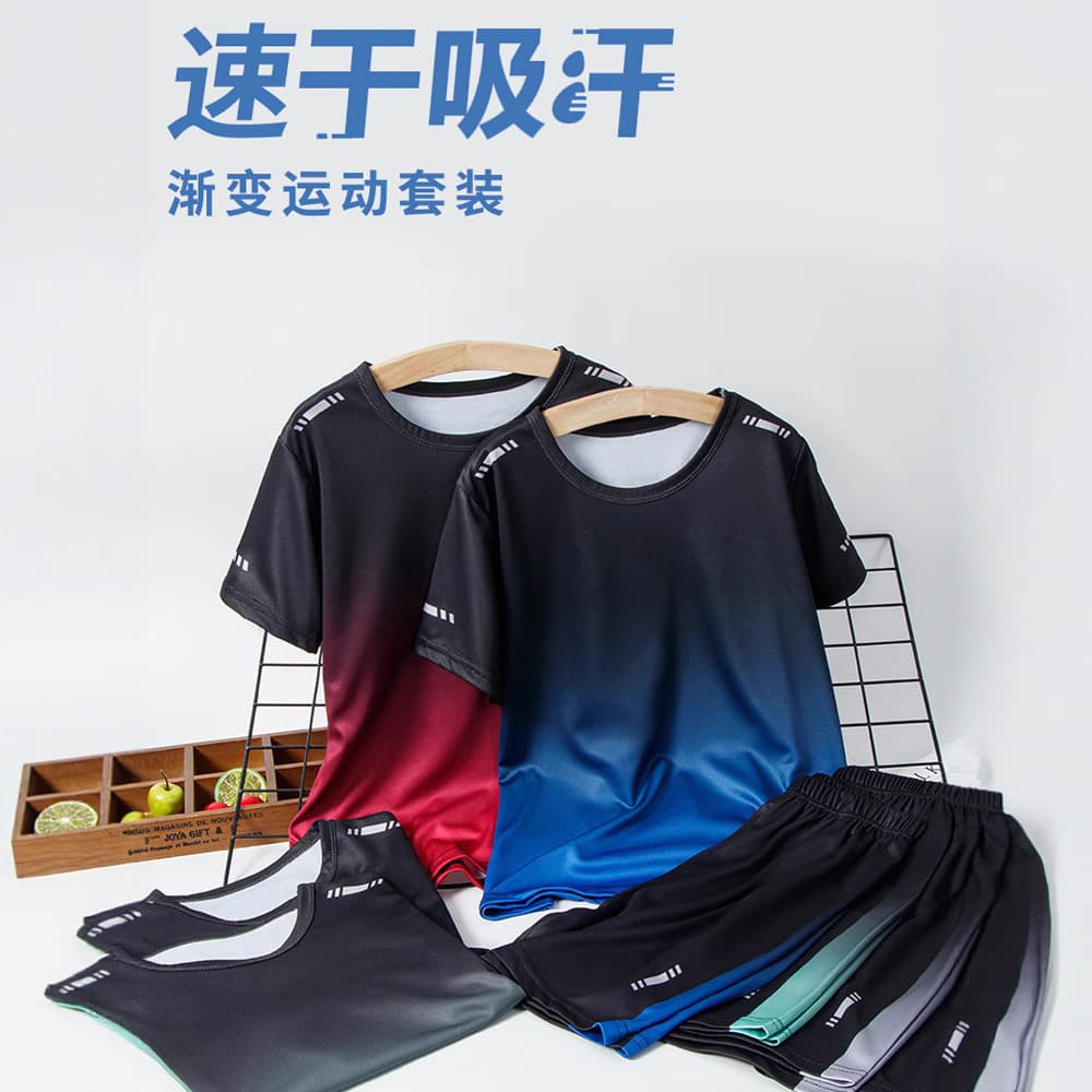 25 Summer Children's Quick-Drying Short-Sleeve Set, Sportswear for Larger Children, Basketball and Soccer Uniforms for Middle School Students, Parent-Child Apparel