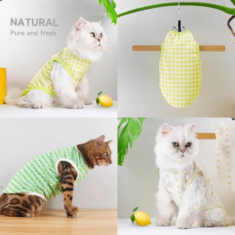Cat Anti-Shedding Winter Fleece Stretch Sleeveless Vest for British Shorthair, Ragdoll, Devon Rex, Chinchilla, and Kittens