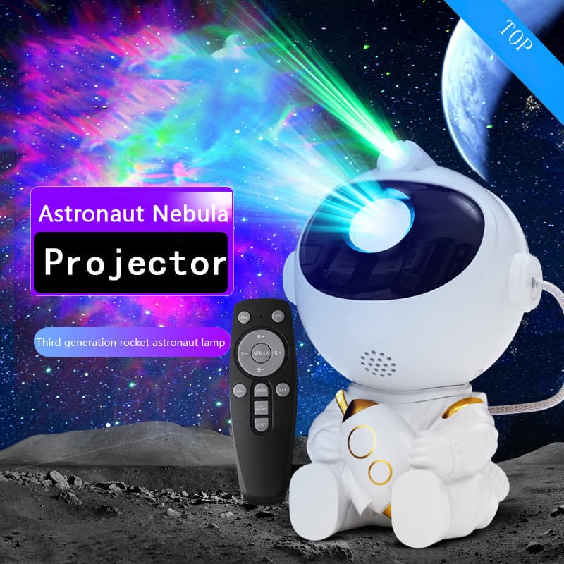 Cross-border New Rocket Astronaut Starry Sky Lamp with Remote, Full Sky Star Atmosphere Light, Spaceman Nebula Laser Projector