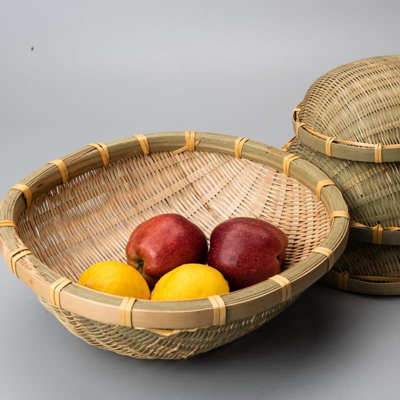 Guangxi Bamboo Woven Fruit Basket, Rice Washing Basket, Drainage Bamboo Basket, Kitchen Vegetable Washing Basket, Bamboo Sieve, Round Winnowing Basket, Large Size