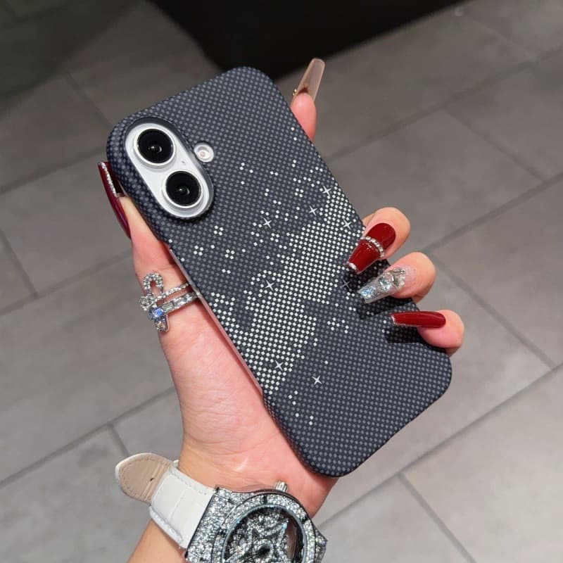 Compatible with iPhone 18 Pro Max Kevlar MagSafe Phone Case, Apple 17 Semi-Wrapped Carbon Fiber Texture Ultra-Thin Protective Cover