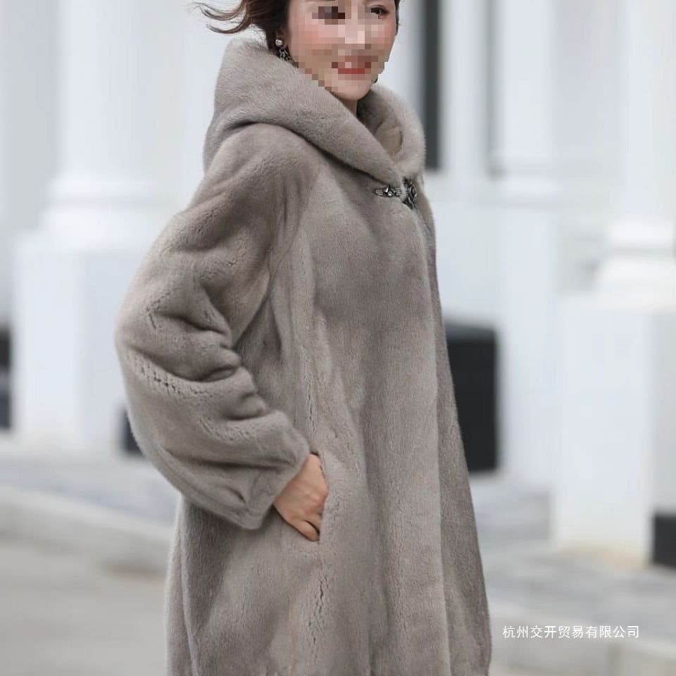 Imitation Mink Fur Coat Women's Mid-Length Winter Thick Middle-Aged Mother Wear Imitation Mink Fur Imitation Fur Coat Imitation Mink Plush