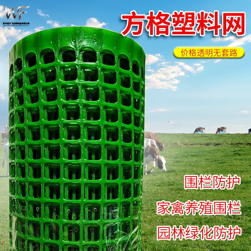 Thickened First-Grade Material Anti-Aging Green Grid Plastic Net Plastic Grille Net Plastic Fence Net Thickened Plastic Net