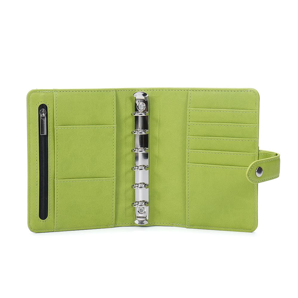 Customized Loose-Leaf Book Case A7 Hand Ledger Leather Case Embossed Logo Pebbled Pu Leather Notebook Cover