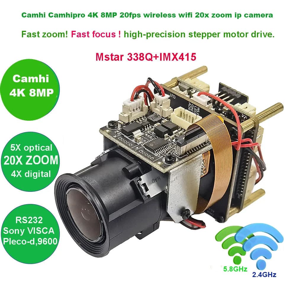 Camhipro 20X Zoom 4K 8MP Wireless HD Network Camera Module