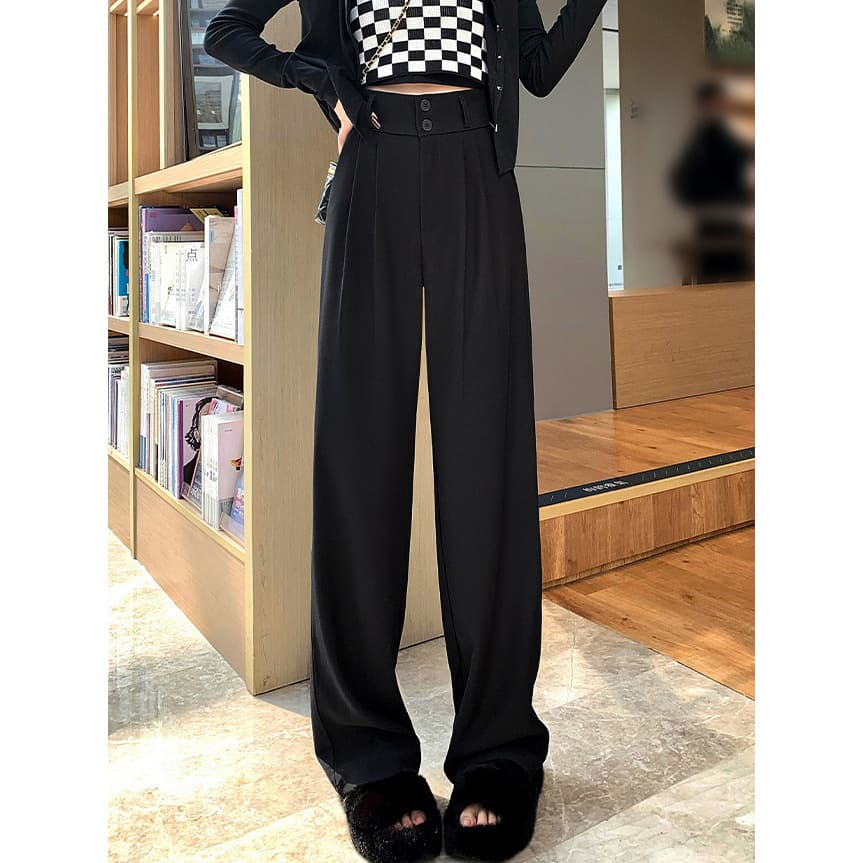High-Waist Loose Slimming Flowy Casual Suit Pants for Women 2025 Spring/Summer New Narrow Straight-Leg Floor-Length Trousers