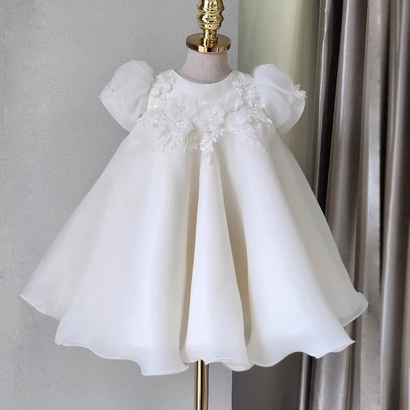 Girls' Sweet Dress Children's Wedding Dress Cotton Korean Style High Waist Birthday Party Elegant Daily Flower Girl Princess Dress
