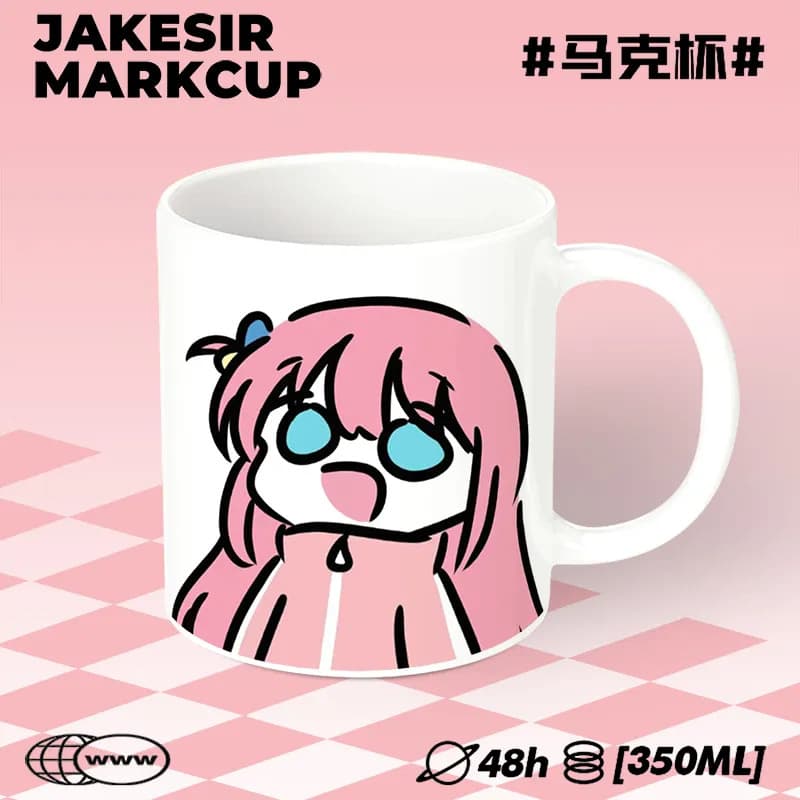 Bocchi the Rock! Water Cup Cute Ceramic Breakfast Cup Couple Mug Coffee Tea Cup Office Merchandise Gift