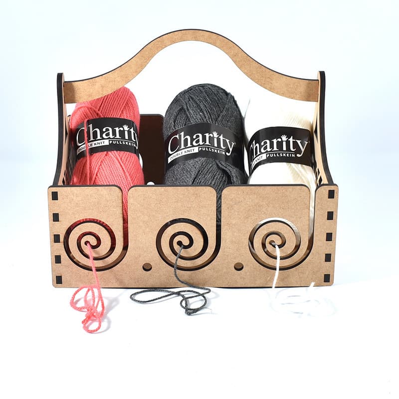 Cross-Border New Wooden Yarn Dispenser Handheld Multifunctional Yarn Storage Basket Crochet Storage Yarn Organizer